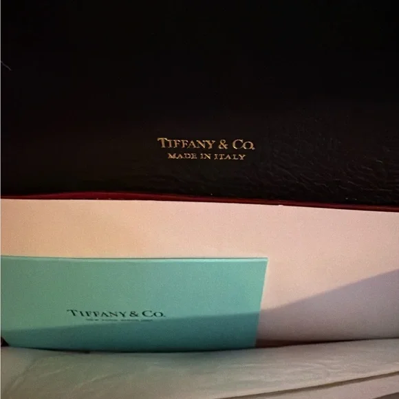 NWT Tiffany & Co. T&CO Grain Leather Flap Continental Wallet - Black/Burgundy - Picture 6 of 6